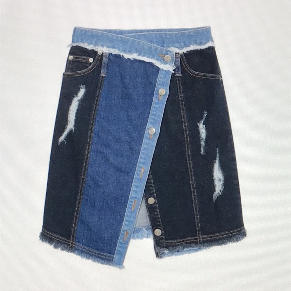 SJP button wrap denim skirt S